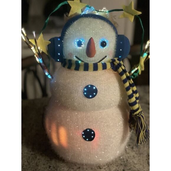 Vintage Christmas 14” Fiber Optic Snowman (Tested) Color Changing - Picture 2 of 6